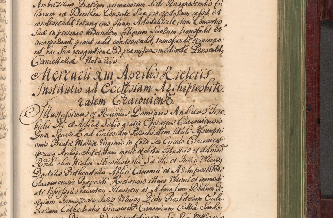 Zdjęcie nr 1066 dla obiektu archiwalnego: Acta actorum episcopalium R. D. Andreae Trzebicki, episcopi Cracoviensis et ducis Severiae a die 29 Maii 1676 ad 1678 inclusive. Volumen VII