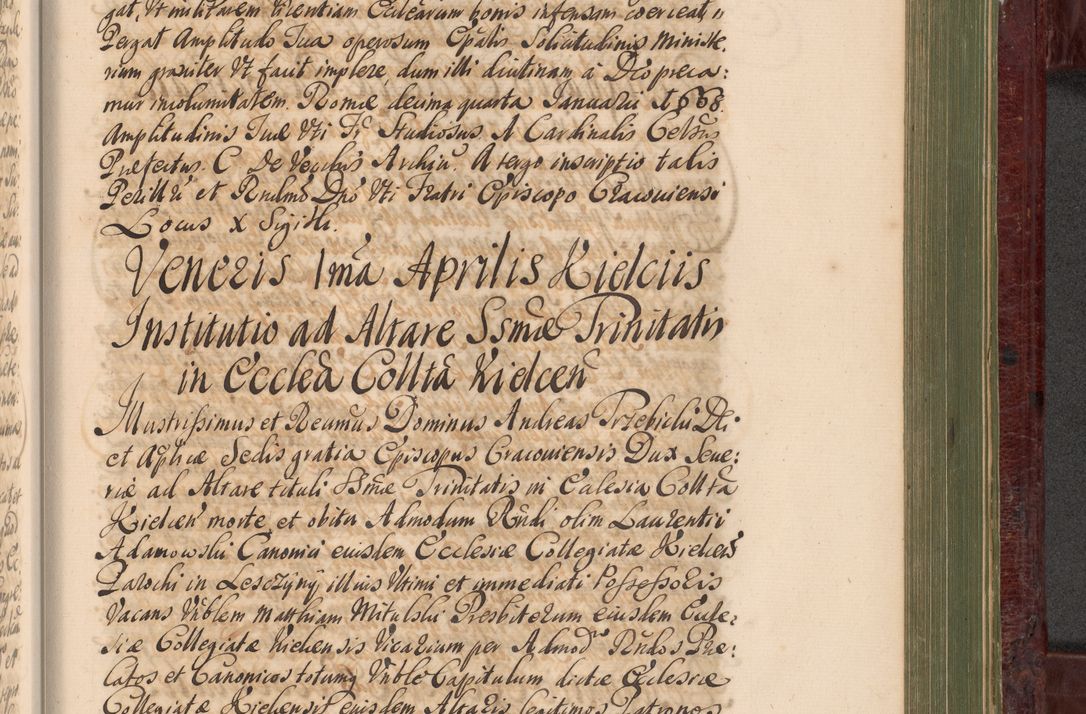 Zdjęcie nr 1058 dla obiektu archiwalnego: Acta actorum episcopalium R. D. Andreae Trzebicki, episcopi Cracoviensis et ducis Severiae a die 29 Maii 1676 ad 1678 inclusive. Volumen VII