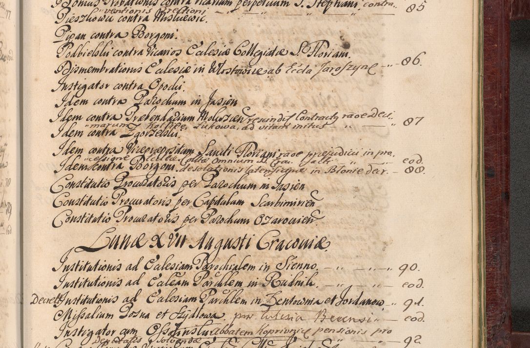 Zdjęcie nr 1476 dla obiektu archiwalnego: Acta actorum episcopalium R. D. Andreae Trzebicki, episcopi Cracoviensis et ducis Severiae a die 29 Maii 1676 ad 1678 inclusive. Volumen VII