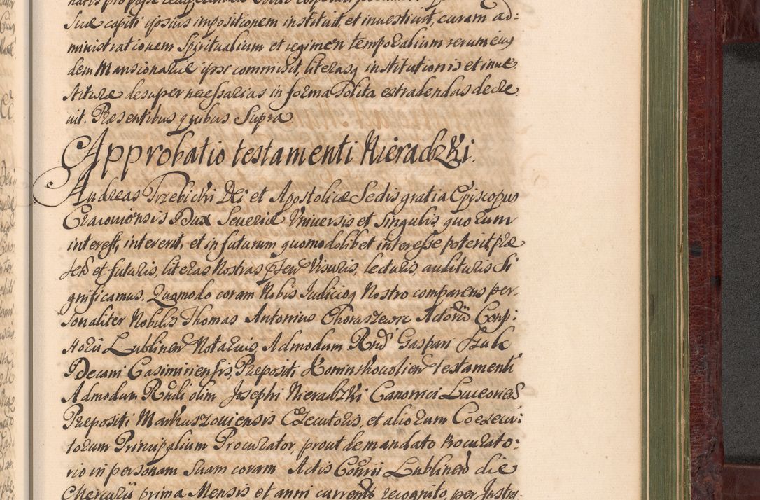 Zdjęcie nr 1216 dla obiektu archiwalnego: Acta actorum episcopalium R. D. Andreae Trzebicki, episcopi Cracoviensis et ducis Severiae a die 29 Maii 1676 ad 1678 inclusive. Volumen VII