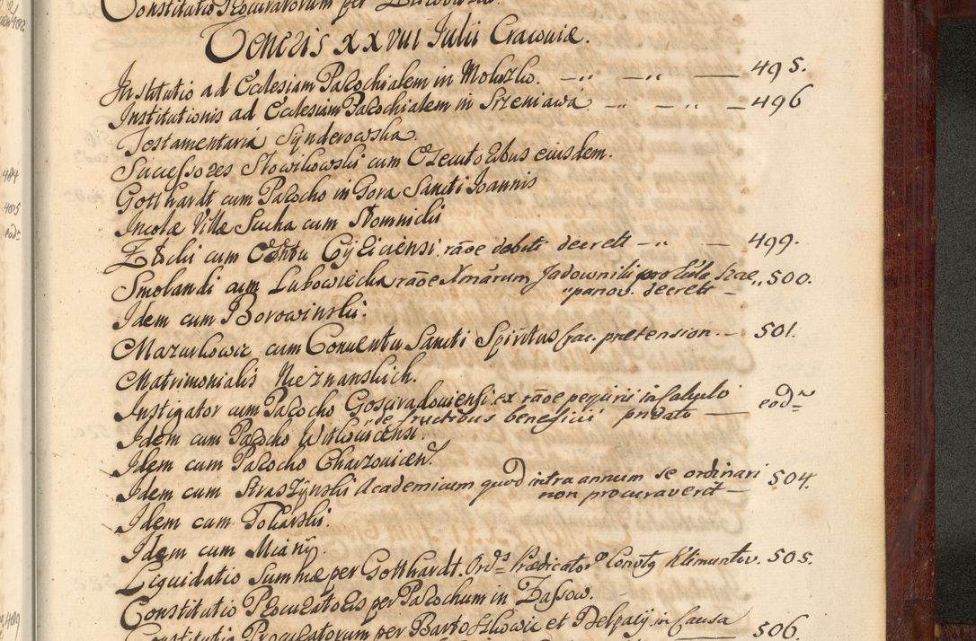 Zdjęcie nr 1454 dla obiektu archiwalnego: Acta actorum episcopalium R. D. Andreae Trzebicki, episcopi Cracoviensis et ducis Severiae de 1679. Volumen VIII