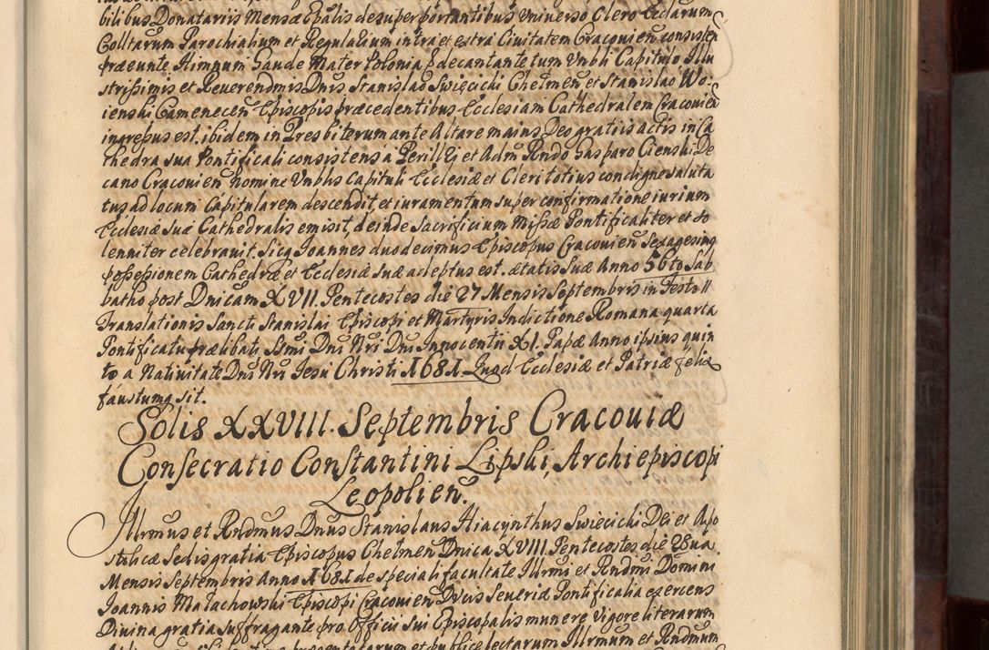 Zdjęcie nr 38 dla obiektu archiwalnego: Acta actorum episscopalium R. D. Joannis Małachowski, episcopi Cracoviensis a die 20 Augusti anni 1681 et 1682 acticatorum. Volumen I