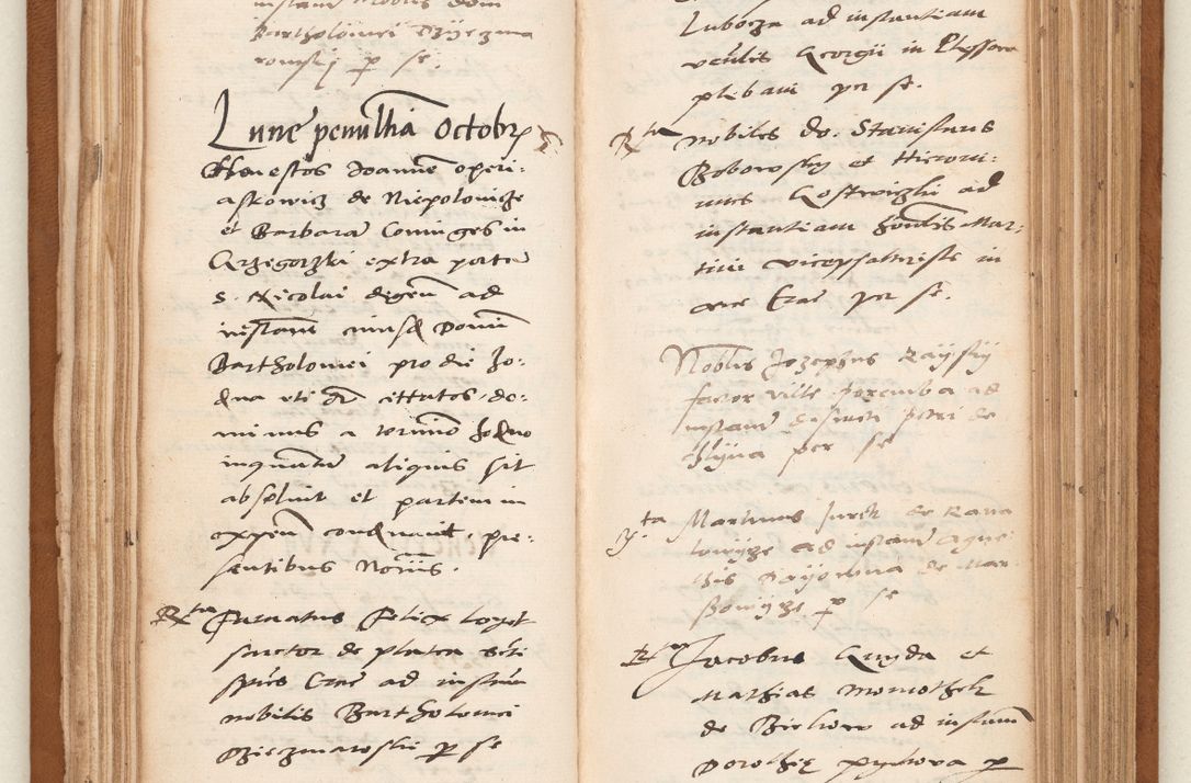 Zdjęcie nr 60 dla obiektu archiwalnego: Acta pronunciationum, absolutoriarum a termino, relacionum, diligenciarum, consensuum in absolutionem, continuationum terminorum ad annum Domini MDLIIᵐ coram reverendo patre domino Petro Porembski canonico et officiali generali Cracoviensi, a die et mense infrascriptis continuantur.