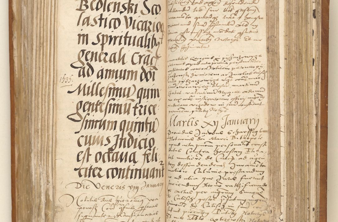 Zdjęcie nr 88 dla obiektu archiwalnego: Ac[ta con]stitutio[num procuratorum] coram [reve]rendo pa[tre domino] Nicola[o Be]dlenski [scho]lastico [vica]rioque i[n spiritua]libus [generali] Cra[coviensi] an[no Domini millesimo quingentesimo vigesimo octavo].