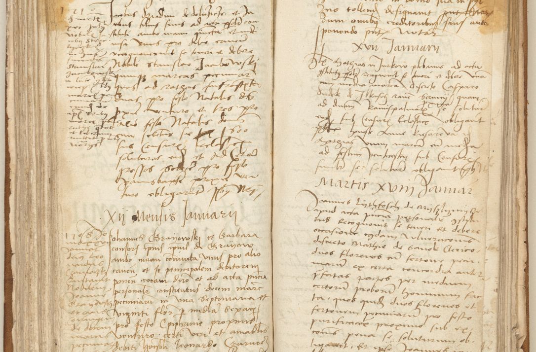 Zdjęcie nr 144 dla obiektu archiwalnego: [Acta] obligation[um] coram reverendo p[atre] domino Johanne de Starzechouicze decretor[um] doctore, scolastico Visl[i]ciensi, canonico et in spirituali[bus] vicario generali Crac[oviensi] ad annum Domini m[ille]simum quingentesimum [quartum], indicione septim[a], [pon]tificatus sancti[ssimi in] Christo patris [domini nostri] domini Julii divina pro[vi]dencia pape secundi, anno primo feliciter i[nci]piunt.