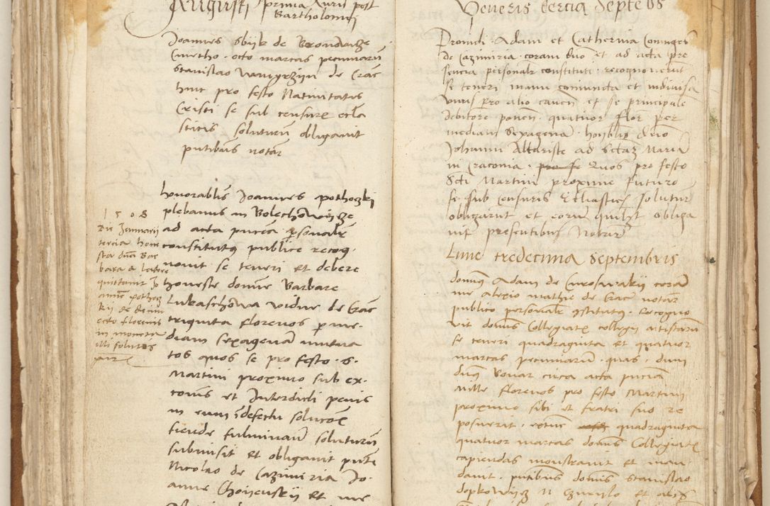 Zdjęcie nr 133 dla obiektu archiwalnego: [Acta] obligation[um] coram reverendo p[atre] domino Johanne de Starzechouicze decretor[um] doctore, scolastico Visl[i]ciensi, canonico et in spirituali[bus] vicario generali Crac[oviensi] ad annum Domini m[ille]simum quingentesimum [quartum], indicione septim[a], [pon]tificatus sancti[ssimi in] Christo patris [domini nostri] domini Julii divina pro[vi]dencia pape secundi, anno primo feliciter i[nci]piunt.