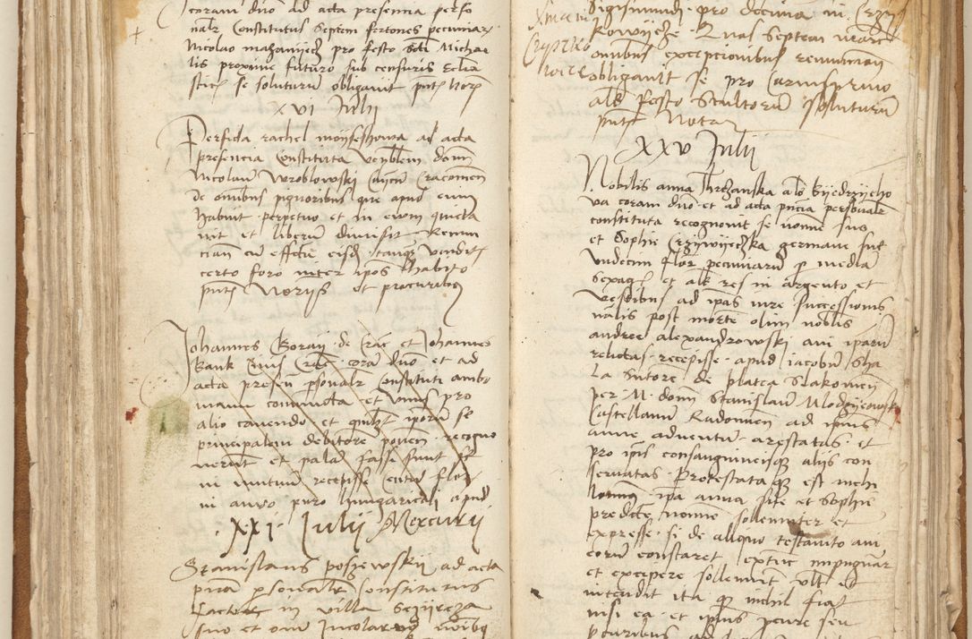 Zdjęcie nr 130 dla obiektu archiwalnego: [Acta] obligation[um] coram reverendo p[atre] domino Johanne de Starzechouicze decretor[um] doctore, scolastico Visl[i]ciensi, canonico et in spirituali[bus] vicario generali Crac[oviensi] ad annum Domini m[ille]simum quingentesimum [quartum], indicione septim[a], [pon]tificatus sancti[ssimi in] Christo patris [domini nostri] domini Julii divina pro[vi]dencia pape secundi, anno primo feliciter i[nci]piunt.