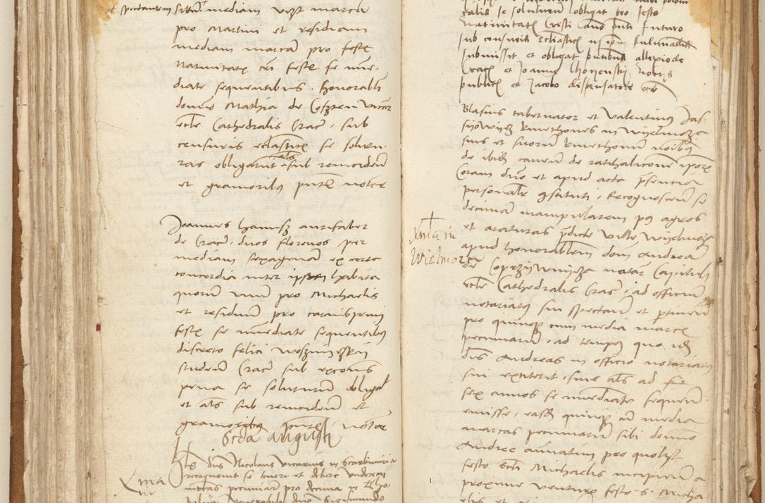 Zdjęcie nr 131 dla obiektu archiwalnego: [Acta] obligation[um] coram reverendo p[atre] domino Johanne de Starzechouicze decretor[um] doctore, scolastico Visl[i]ciensi, canonico et in spirituali[bus] vicario generali Crac[oviensi] ad annum Domini m[ille]simum quingentesimum [quartum], indicione septim[a], [pon]tificatus sancti[ssimi in] Christo patris [domini nostri] domini Julii divina pro[vi]dencia pape secundi, anno primo feliciter i[nci]piunt.