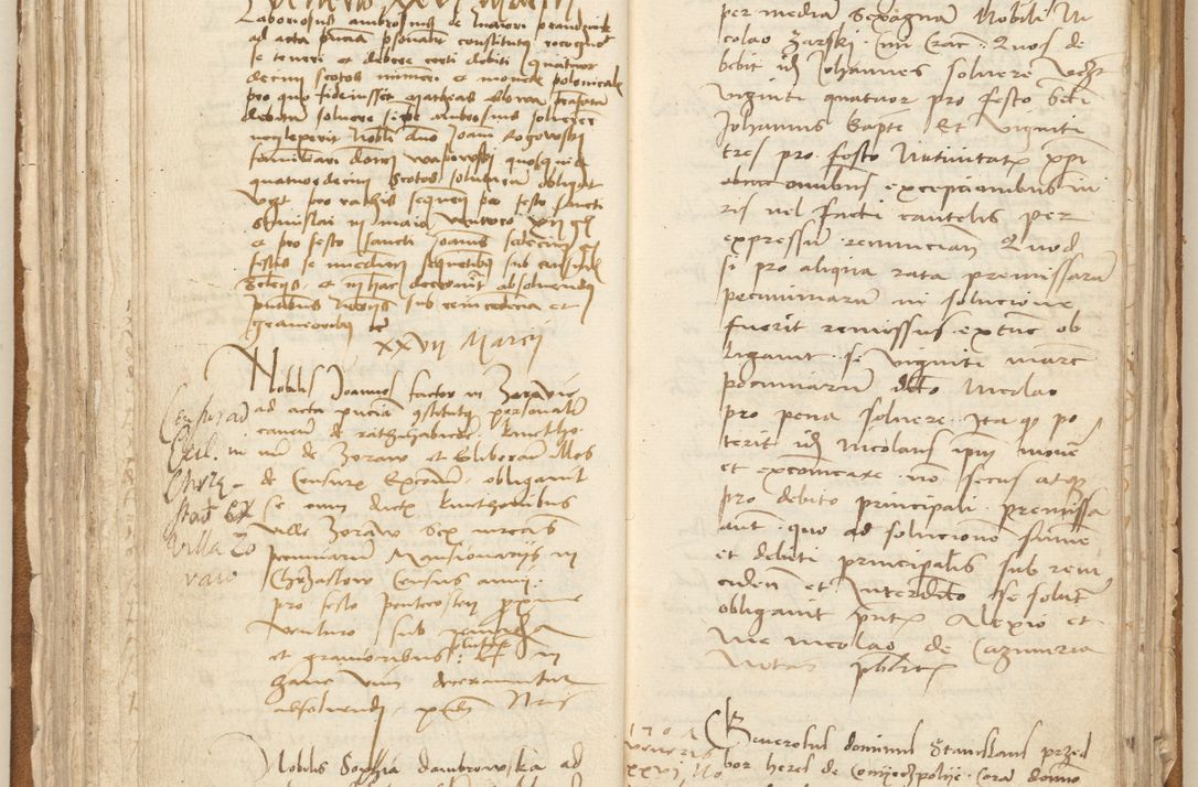 Zdjęcie nr 114 dla obiektu archiwalnego: [Acta] obligation[um] coram reverendo p[atre] domino Johanne de Starzechouicze decretor[um] doctore, scolastico Visl[i]ciensi, canonico et in spirituali[bus] vicario generali Crac[oviensi] ad annum Domini m[ille]simum quingentesimum [quartum], indicione septim[a], [pon]tificatus sancti[ssimi in] Christo patris [domini nostri] domini Julii divina pro[vi]dencia pape secundi, anno primo feliciter i[nci]piunt.