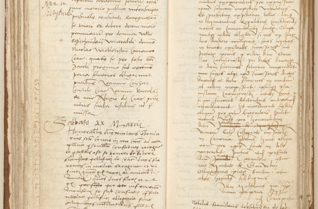 Zdjęcie nr 112 dla obiektu archiwalnego: [Acta] obligation[um] coram reverendo p[atre] domino Johanne de Starzechouicze decretor[um] doctore, scolastico Visl[i]ciensi, canonico et in spirituali[bus] vicario generali Crac[oviensi] ad annum Domini m[ille]simum quingentesimum [quartum], indicione septim[a], [pon]tificatus sancti[ssimi in] Christo patris [domini nostri] domini Julii divina pro[vi]dencia pape secundi, anno primo feliciter i[nci]piunt.