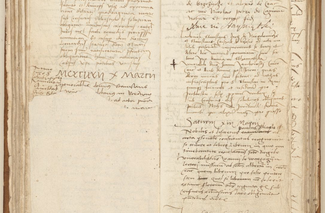 Zdjęcie nr 108 dla obiektu archiwalnego: [Acta] obligation[um] coram reverendo p[atre] domino Johanne de Starzechouicze decretor[um] doctore, scolastico Visl[i]ciensi, canonico et in spirituali[bus] vicario generali Crac[oviensi] ad annum Domini m[ille]simum quingentesimum [quartum], indicione septim[a], [pon]tificatus sancti[ssimi in] Christo patris [domini nostri] domini Julii divina pro[vi]dencia pape secundi, anno primo feliciter i[nci]piunt.