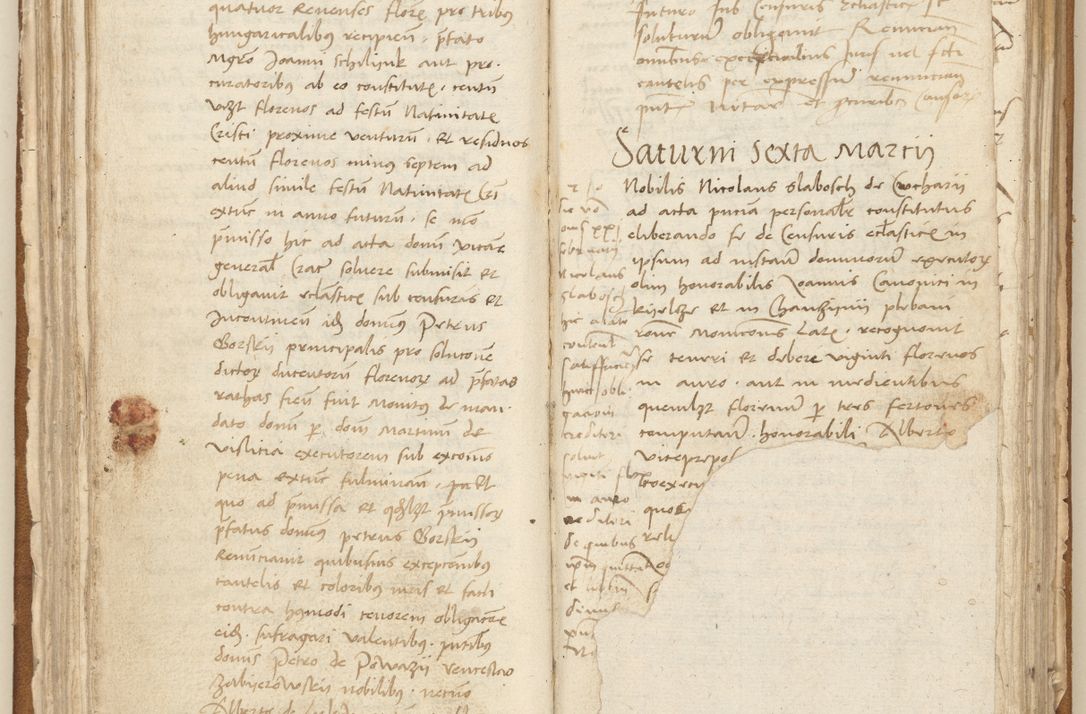 Zdjęcie nr 107 dla obiektu archiwalnego: [Acta] obligation[um] coram reverendo p[atre] domino Johanne de Starzechouicze decretor[um] doctore, scolastico Visl[i]ciensi, canonico et in spirituali[bus] vicario generali Crac[oviensi] ad annum Domini m[ille]simum quingentesimum [quartum], indicione septim[a], [pon]tificatus sancti[ssimi in] Christo patris [domini nostri] domini Julii divina pro[vi]dencia pape secundi, anno primo feliciter i[nci]piunt.
