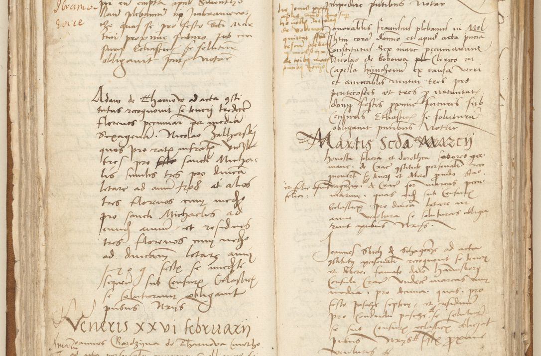 Zdjęcie nr 105 dla obiektu archiwalnego: [Acta] obligation[um] coram reverendo p[atre] domino Johanne de Starzechouicze decretor[um] doctore, scolastico Visl[i]ciensi, canonico et in spirituali[bus] vicario generali Crac[oviensi] ad annum Domini m[ille]simum quingentesimum [quartum], indicione septim[a], [pon]tificatus sancti[ssimi in] Christo patris [domini nostri] domini Julii divina pro[vi]dencia pape secundi, anno primo feliciter i[nci]piunt.