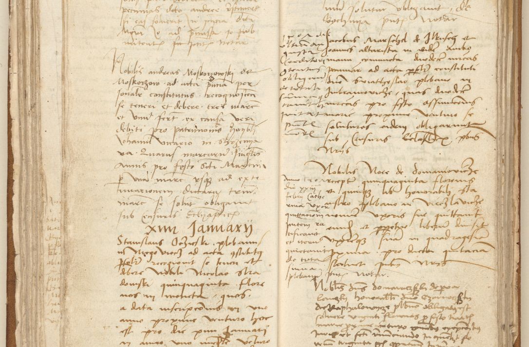 Zdjęcie nr 101 dla obiektu archiwalnego: [Acta] obligation[um] coram reverendo p[atre] domino Johanne de Starzechouicze decretor[um] doctore, scolastico Visl[i]ciensi, canonico et in spirituali[bus] vicario generali Crac[oviensi] ad annum Domini m[ille]simum quingentesimum [quartum], indicione septim[a], [pon]tificatus sancti[ssimi in] Christo patris [domini nostri] domini Julii divina pro[vi]dencia pape secundi, anno primo feliciter i[nci]piunt.