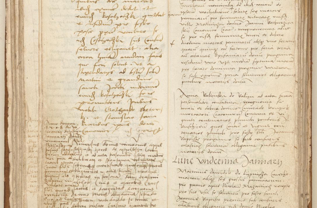 Zdjęcie nr 100 dla obiektu archiwalnego: [Acta] obligation[um] coram reverendo p[atre] domino Johanne de Starzechouicze decretor[um] doctore, scolastico Visl[i]ciensi, canonico et in spirituali[bus] vicario generali Crac[oviensi] ad annum Domini m[ille]simum quingentesimum [quartum], indicione septim[a], [pon]tificatus sancti[ssimi in] Christo patris [domini nostri] domini Julii divina pro[vi]dencia pape secundi, anno primo feliciter i[nci]piunt.