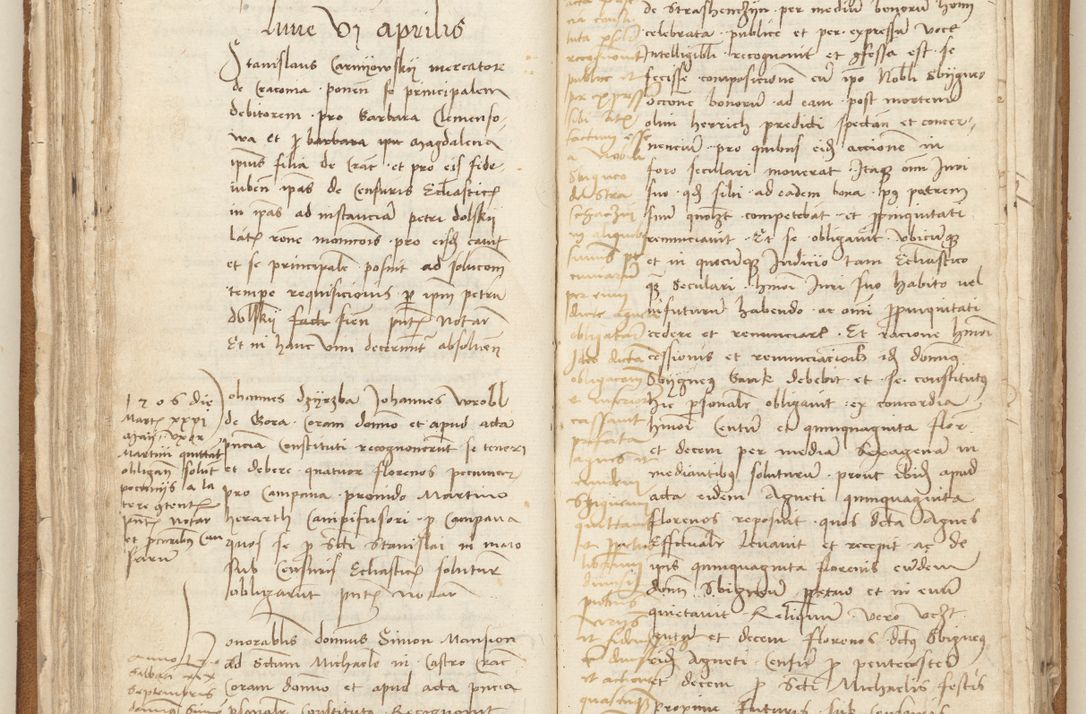 Zdjęcie nr 83 dla obiektu archiwalnego: [Acta] obligation[um] coram reverendo p[atre] domino Johanne de Starzechouicze decretor[um] doctore, scolastico Visl[i]ciensi, canonico et in spirituali[bus] vicario generali Crac[oviensi] ad annum Domini m[ille]simum quingentesimum [quartum], indicione septim[a], [pon]tificatus sancti[ssimi in] Christo patris [domini nostri] domini Julii divina pro[vi]dencia pape secundi, anno primo feliciter i[nci]piunt.
