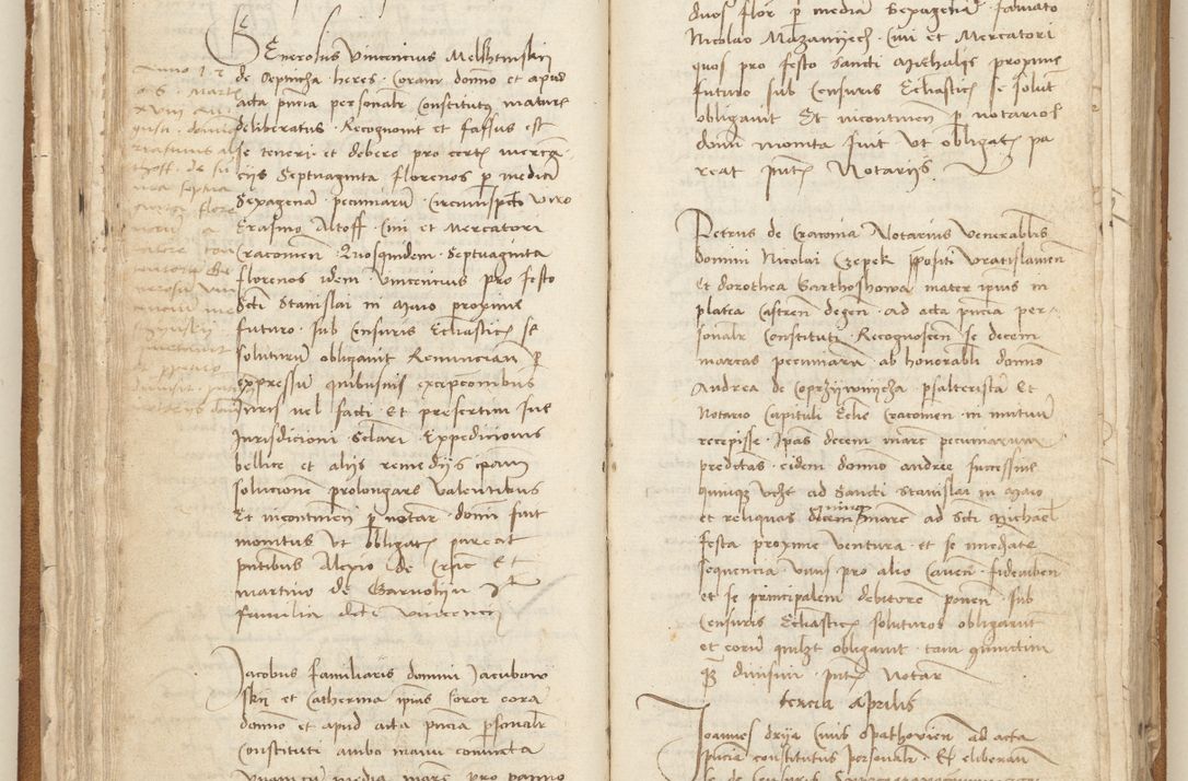 Zdjęcie nr 82 dla obiektu archiwalnego: [Acta] obligation[um] coram reverendo p[atre] domino Johanne de Starzechouicze decretor[um] doctore, scolastico Visl[i]ciensi, canonico et in spirituali[bus] vicario generali Crac[oviensi] ad annum Domini m[ille]simum quingentesimum [quartum], indicione septim[a], [pon]tificatus sancti[ssimi in] Christo patris [domini nostri] domini Julii divina pro[vi]dencia pape secundi, anno primo feliciter i[nci]piunt.