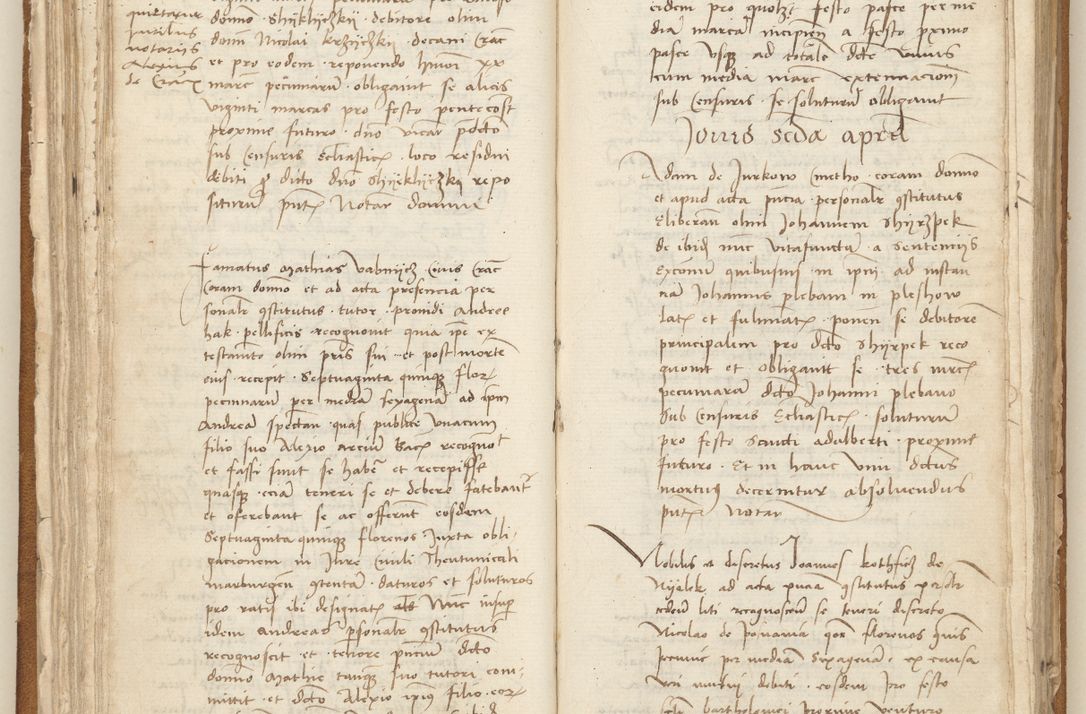 Zdjęcie nr 81 dla obiektu archiwalnego: [Acta] obligation[um] coram reverendo p[atre] domino Johanne de Starzechouicze decretor[um] doctore, scolastico Visl[i]ciensi, canonico et in spirituali[bus] vicario generali Crac[oviensi] ad annum Domini m[ille]simum quingentesimum [quartum], indicione septim[a], [pon]tificatus sancti[ssimi in] Christo patris [domini nostri] domini Julii divina pro[vi]dencia pape secundi, anno primo feliciter i[nci]piunt.