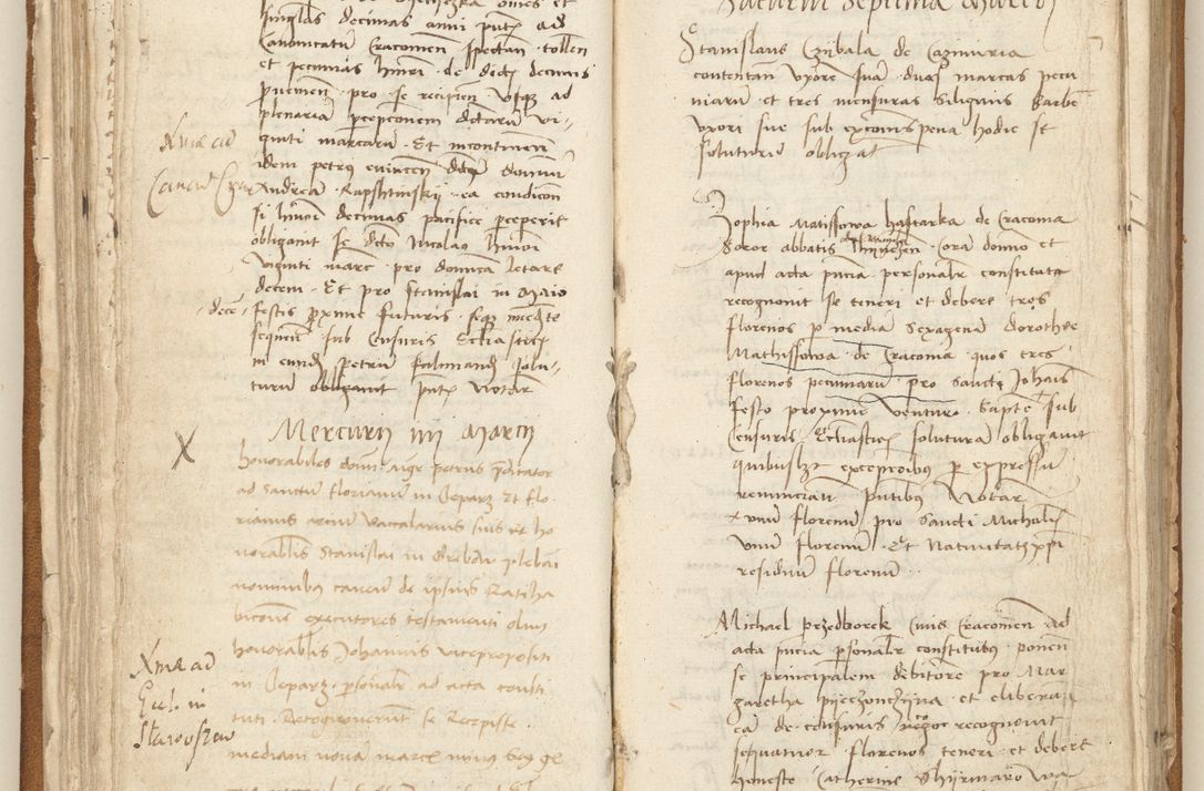 Zdjęcie nr 76 dla obiektu archiwalnego: [Acta] obligation[um] coram reverendo p[atre] domino Johanne de Starzechouicze decretor[um] doctore, scolastico Visl[i]ciensi, canonico et in spirituali[bus] vicario generali Crac[oviensi] ad annum Domini m[ille]simum quingentesimum [quartum], indicione septim[a], [pon]tificatus sancti[ssimi in] Christo patris [domini nostri] domini Julii divina pro[vi]dencia pape secundi, anno primo feliciter i[nci]piunt.