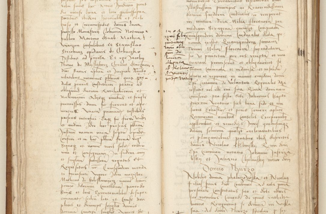 Zdjęcie nr 56 dla obiektu archiwalnego: [Acta] obligation[um] coram reverendo p[atre] domino Johanne de Starzechouicze decretor[um] doctore, scolastico Visl[i]ciensi, canonico et in spirituali[bus] vicario generali Crac[oviensi] ad annum Domini m[ille]simum quingentesimum [quartum], indicione septim[a], [pon]tificatus sancti[ssimi in] Christo patris [domini nostri] domini Julii divina pro[vi]dencia pape secundi, anno primo feliciter i[nci]piunt.