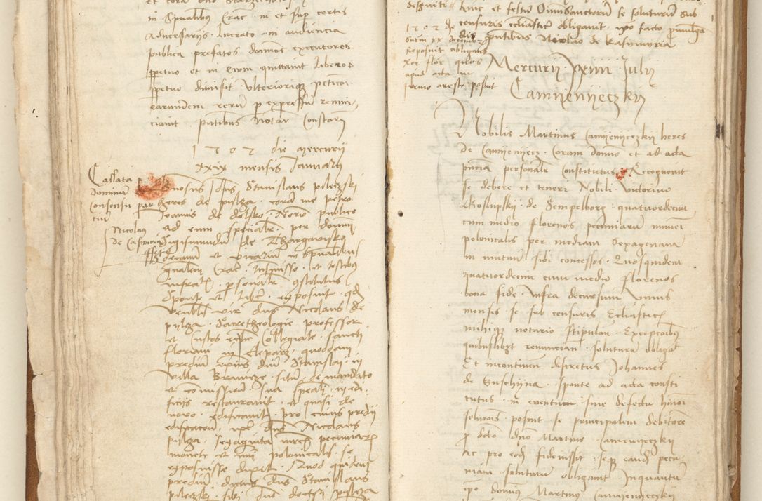 Zdjęcie nr 52 dla obiektu archiwalnego: [Acta] obligation[um] coram reverendo p[atre] domino Johanne de Starzechouicze decretor[um] doctore, scolastico Visl[i]ciensi, canonico et in spirituali[bus] vicario generali Crac[oviensi] ad annum Domini m[ille]simum quingentesimum [quartum], indicione septim[a], [pon]tificatus sancti[ssimi in] Christo patris [domini nostri] domini Julii divina pro[vi]dencia pape secundi, anno primo feliciter i[nci]piunt.