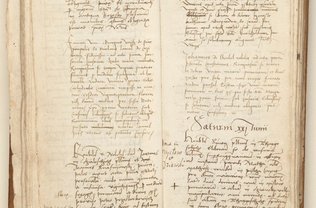 Zdjęcie nr 49 dla obiektu archiwalnego: [Acta] obligation[um] coram reverendo p[atre] domino Johanne de Starzechouicze decretor[um] doctore, scolastico Visl[i]ciensi, canonico et in spirituali[bus] vicario generali Crac[oviensi] ad annum Domini m[ille]simum quingentesimum [quartum], indicione septim[a], [pon]tificatus sancti[ssimi in] Christo patris [domini nostri] domini Julii divina pro[vi]dencia pape secundi, anno primo feliciter i[nci]piunt.