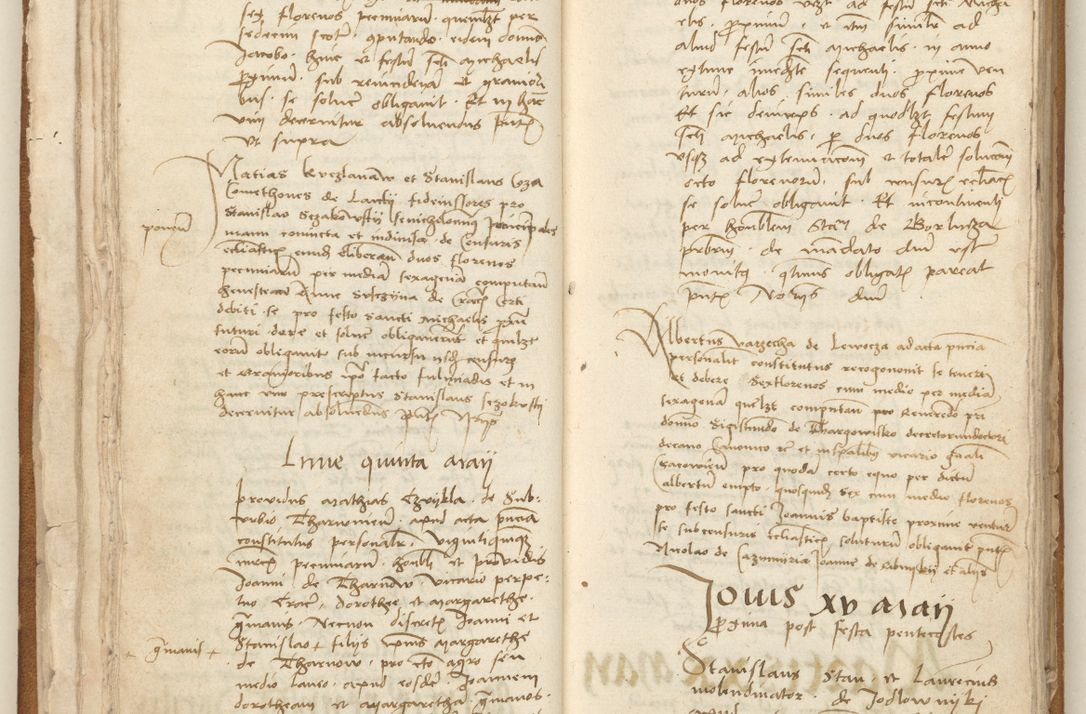 Zdjęcie nr 44 dla obiektu archiwalnego: [Acta] obligation[um] coram reverendo p[atre] domino Johanne de Starzechouicze decretor[um] doctore, scolastico Visl[i]ciensi, canonico et in spirituali[bus] vicario generali Crac[oviensi] ad annum Domini m[ille]simum quingentesimum [quartum], indicione septim[a], [pon]tificatus sancti[ssimi in] Christo patris [domini nostri] domini Julii divina pro[vi]dencia pape secundi, anno primo feliciter i[nci]piunt.