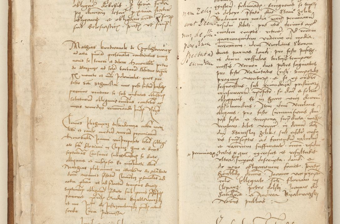 Zdjęcie nr 34 dla obiektu archiwalnego: [Acta] obligation[um] coram reverendo p[atre] domino Johanne de Starzechouicze decretor[um] doctore, scolastico Visl[i]ciensi, canonico et in spirituali[bus] vicario generali Crac[oviensi] ad annum Domini m[ille]simum quingentesimum [quartum], indicione septim[a], [pon]tificatus sancti[ssimi in] Christo patris [domini nostri] domini Julii divina pro[vi]dencia pape secundi, anno primo feliciter i[nci]piunt.