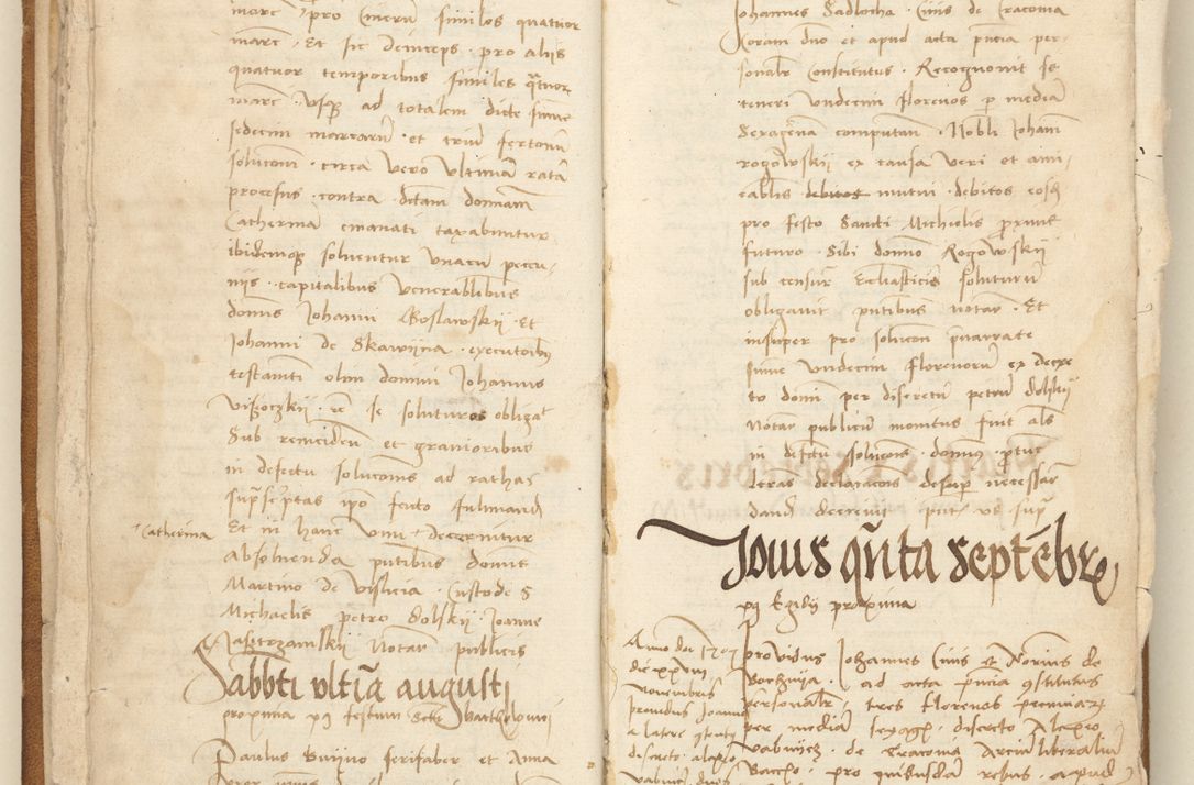 Zdjęcie nr 17 dla obiektu archiwalnego: [Acta] obligation[um] coram reverendo p[atre] domino Johanne de Starzechouicze decretor[um] doctore, scolastico Visl[i]ciensi, canonico et in spirituali[bus] vicario generali Crac[oviensi] ad annum Domini m[ille]simum quingentesimum [quartum], indicione septim[a], [pon]tificatus sancti[ssimi in] Christo patris [domini nostri] domini Julii divina pro[vi]dencia pape secundi, anno primo feliciter i[nci]piunt.