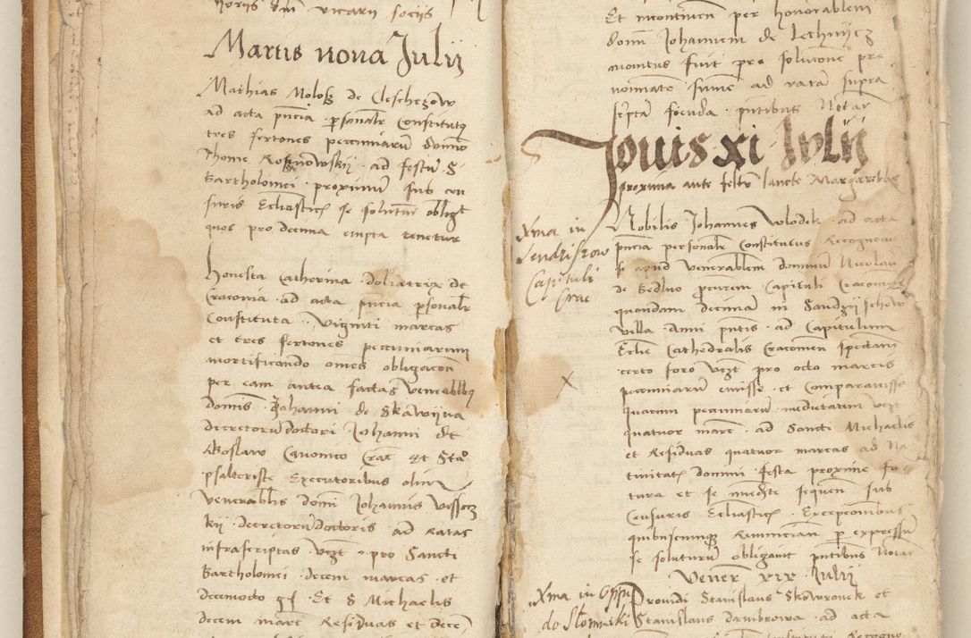 Zdjęcie nr 13 dla obiektu archiwalnego: [Acta] obligation[um] coram reverendo p[atre] domino Johanne de Starzechouicze decretor[um] doctore, scolastico Visl[i]ciensi, canonico et in spirituali[bus] vicario generali Crac[oviensi] ad annum Domini m[ille]simum quingentesimum [quartum], indicione septim[a], [pon]tificatus sancti[ssimi in] Christo patris [domini nostri] domini Julii divina pro[vi]dencia pape secundi, anno primo feliciter i[nci]piunt.