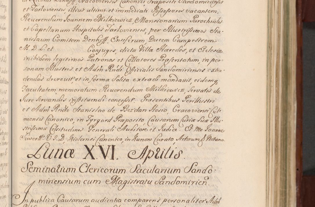 Zdjęcie nr 100 dla obiektu archiwalnego: Acta actorum episcopalium R. D. Casimiri a Łubna Łubiński, episcopi Cracoviensis, ducis Severiae ab anno 1714 ad annum 1719 conscripta. Volumen II