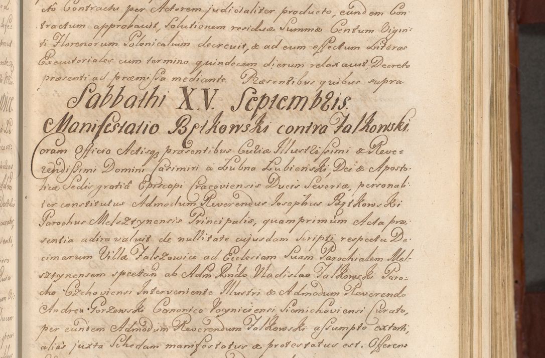Zdjęcie nr 268 dla obiektu archiwalnego: Acta actorum episcopalium R. D. Casimiri a Łubna Łubiński, episcopi Cracoviensis, ducis Severiae ab anno 1714 ad annum 1719 conscripta. Volumen II