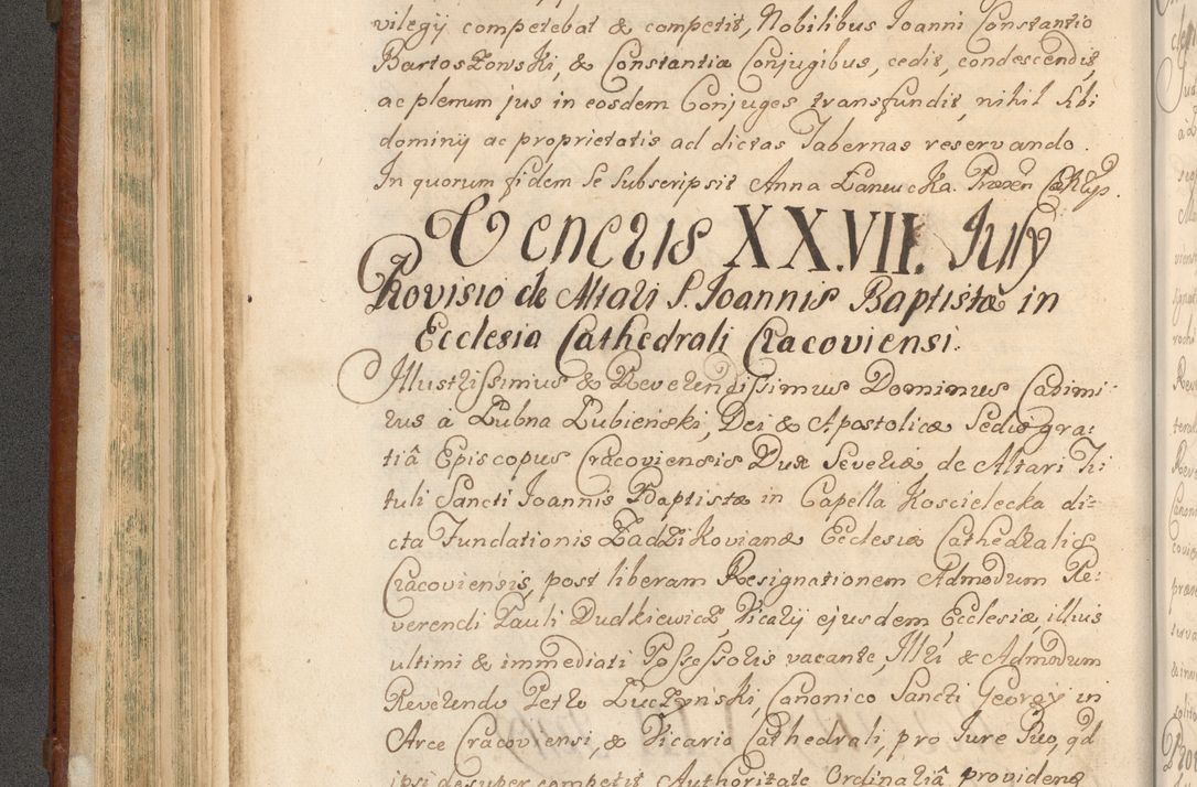 Zdjęcie nr 221 dla obiektu archiwalnego: Acta actorum episcopalium R. D. Casimiri a Łubna Łubiński, episcopi Cracoviensis, ducis Severiae ab anno 1714 ad annum 1719 conscripta. Volumen II