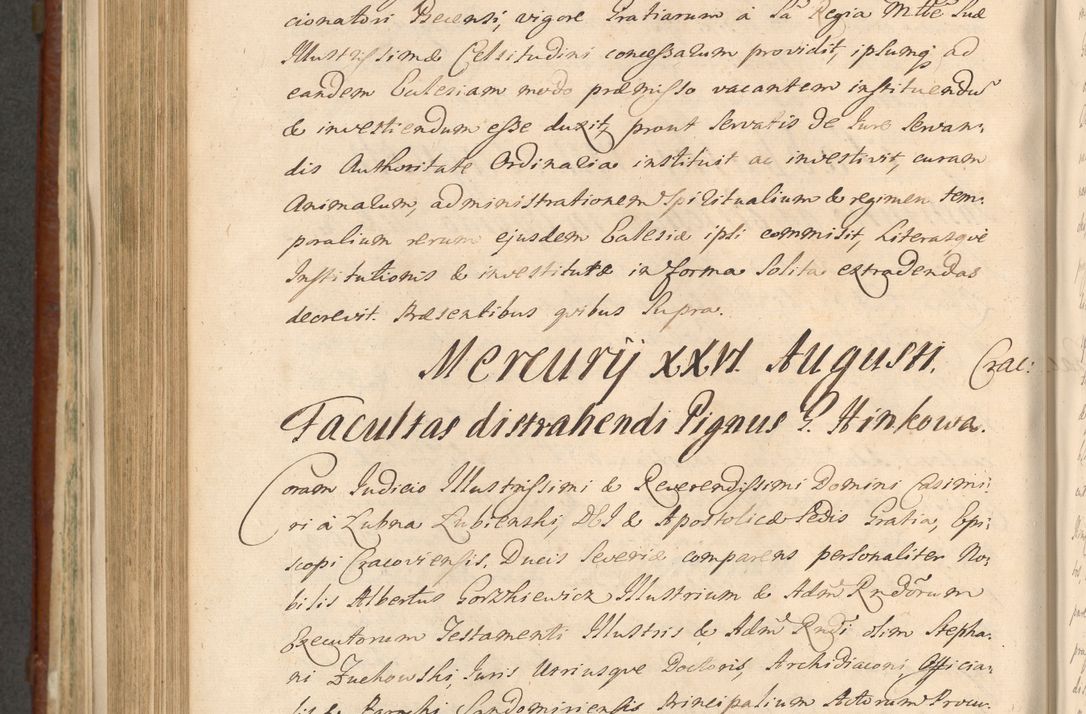 Zdjęcie nr 997 dla obiektu archiwalnego: Acta actorum episcopalium R. D. Casimiri a Łubna Łubiński, episcopi Cracoviensis, ducis Severiae ab anno 1714 ad annum 1719 conscripta. Volumen II
