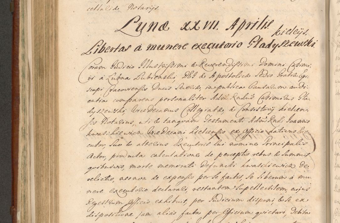 Zdjęcie nr 961 dla obiektu archiwalnego: Acta actorum episcopalium R. D. Casimiri a Łubna Łubiński, episcopi Cracoviensis, ducis Severiae ab anno 1714 ad annum 1719 conscripta. Volumen II
