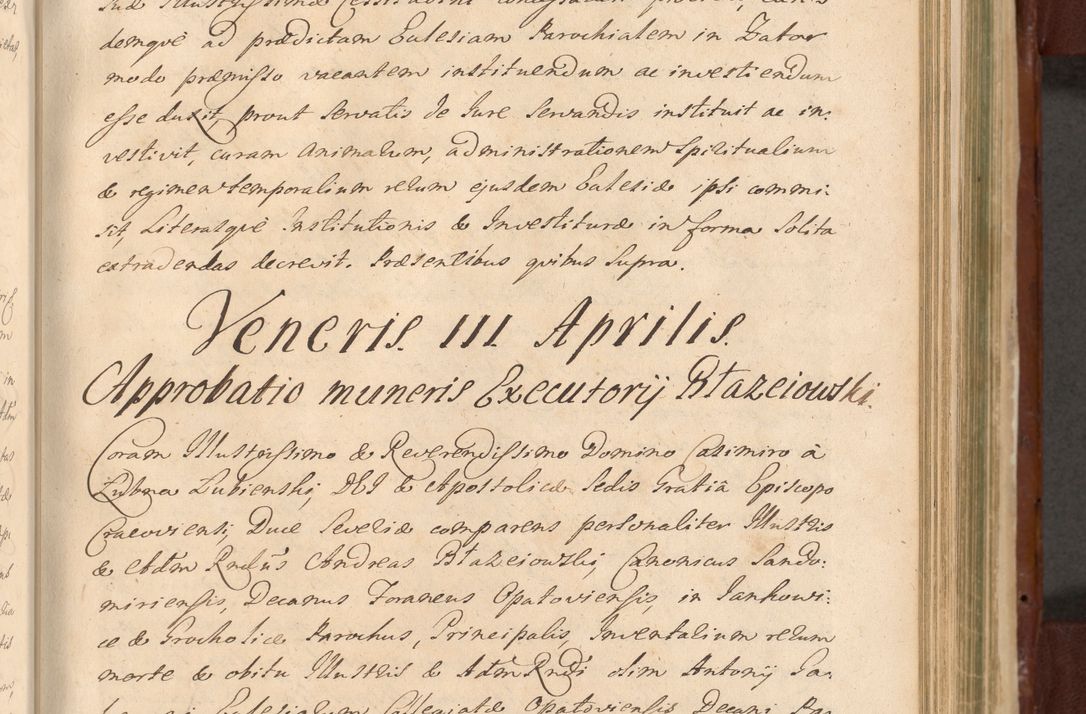 Zdjęcie nr 954 dla obiektu archiwalnego: Acta actorum episcopalium R. D. Casimiri a Łubna Łubiński, episcopi Cracoviensis, ducis Severiae ab anno 1714 ad annum 1719 conscripta. Volumen II
