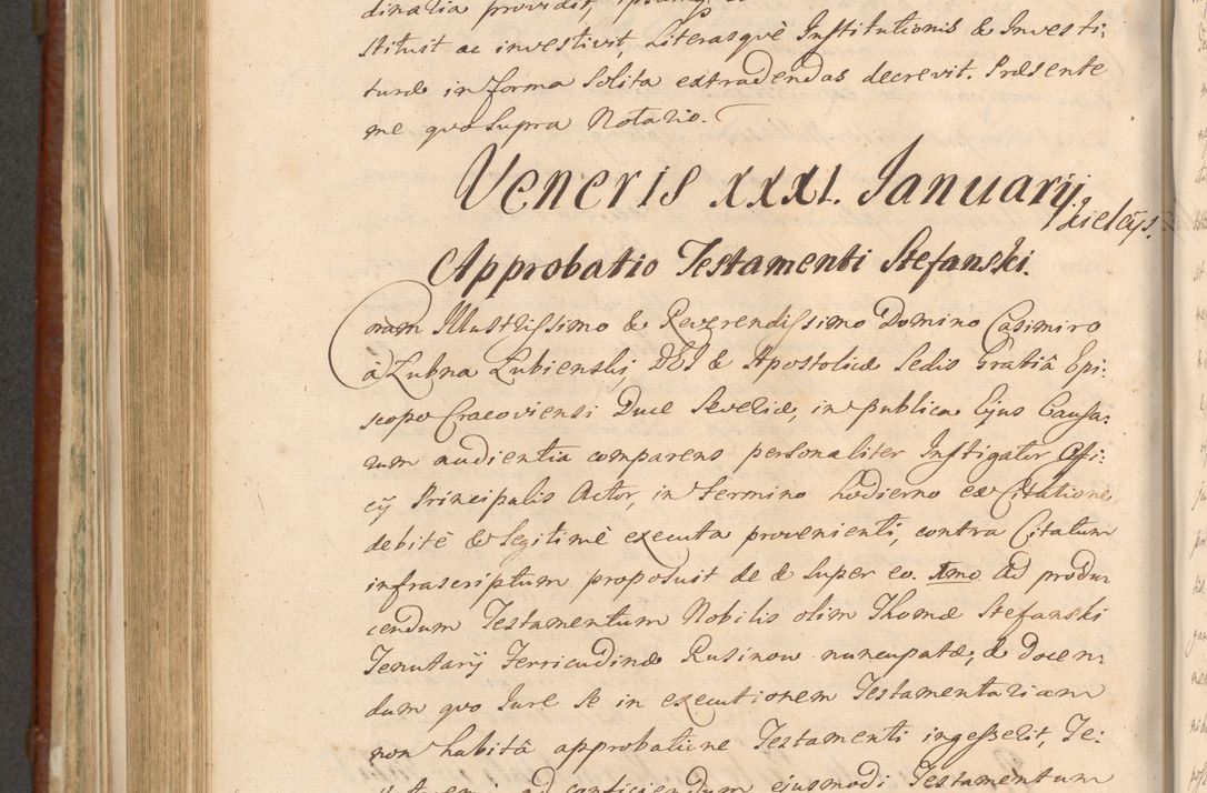 Zdjęcie nr 911 dla obiektu archiwalnego: Acta actorum episcopalium R. D. Casimiri a Łubna Łubiński, episcopi Cracoviensis, ducis Severiae ab anno 1714 ad annum 1719 conscripta. Volumen II