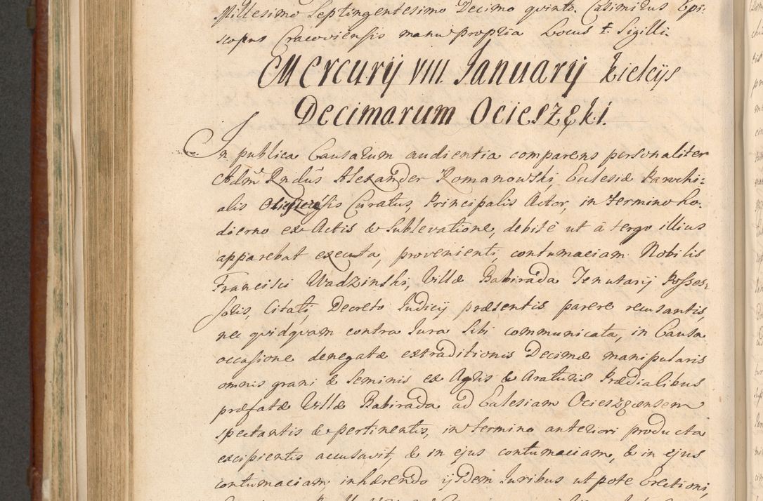 Zdjęcie nr 893 dla obiektu archiwalnego: Acta actorum episcopalium R. D. Casimiri a Łubna Łubiński, episcopi Cracoviensis, ducis Severiae ab anno 1714 ad annum 1719 conscripta. Volumen II