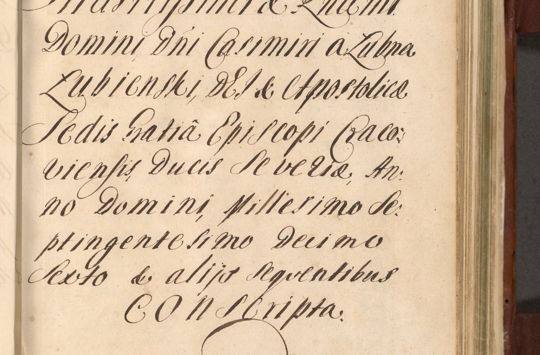 Zdjęcie nr 890 dla obiektu archiwalnego: Acta actorum episcopalium R. D. Casimiri a Łubna Łubiński, episcopi Cracoviensis, ducis Severiae ab anno 1714 ad annum 1719 conscripta. Volumen II