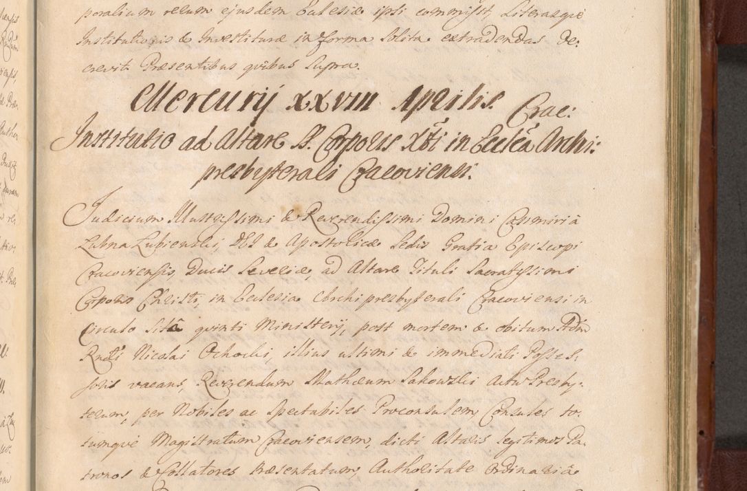 Zdjęcie nr 1172 dla obiektu archiwalnego: Acta actorum episcopalium R. D. Casimiri a Łubna Łubiński, episcopi Cracoviensis, ducis Severiae ab anno 1714 ad annum 1719 conscripta. Volumen II