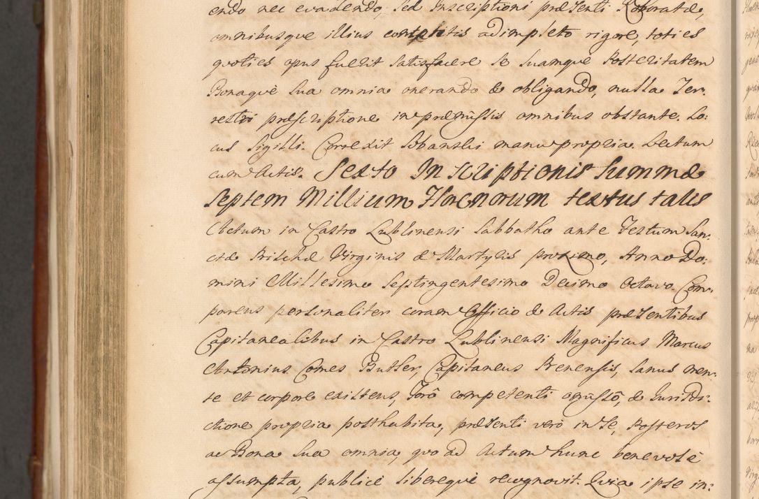 Zdjęcie nr 1534 dla obiektu archiwalnego: Acta actorum episcopalium R. D. Casimiri a Łubna Łubiński, episcopi Cracoviensis, ducis Severiae ab anno 1714 ad annum 1719 conscripta. Volumen II