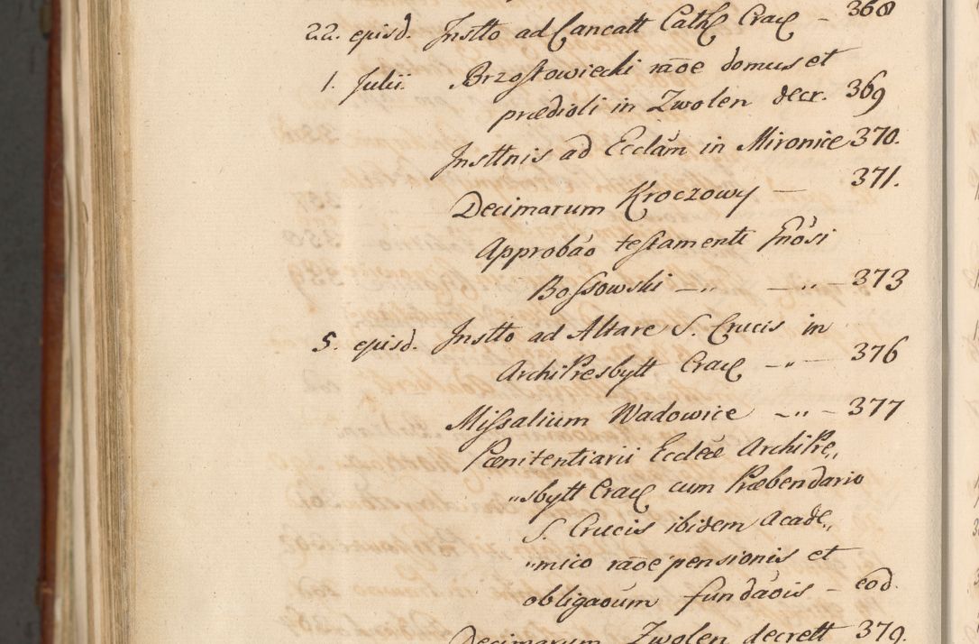 Zdjęcie nr 1890 dla obiektu archiwalnego: Acta actorum episcopalium R. D. Casimiri a Łubna Łubiński, episcopi Cracoviensis, ducis Severiae ab anno 1714 ad annum 1719 conscripta. Volumen II