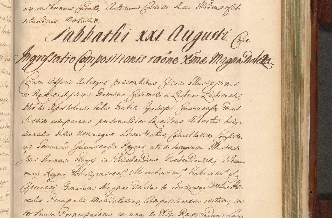 Zdjęcie nr 1274 dla obiektu archiwalnego: Acta actorum episcopalium R. D. Casimiri a Łubna Łubiński, episcopi Cracoviensis, ducis Severiae ab anno 1714 ad annum 1719 conscripta. Volumen II
