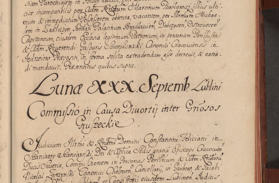 Zdjęcie nr 30 dla obiektu archiwalnego: Acta actorum episcopalium R. D. Constantini Feliciani in Szaniawy Szaniawski, episcopi Cracoviensis, ducis Severiae per annos 1720 - 1723 conscripta. Volumen I
