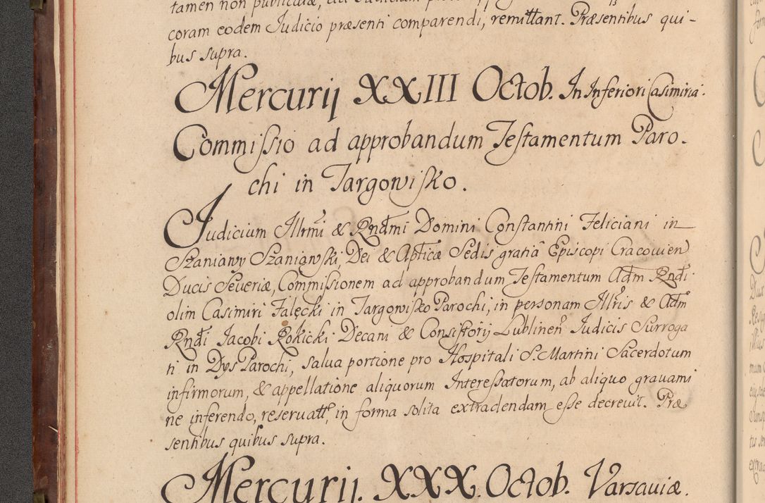 Zdjęcie nr 31 dla obiektu archiwalnego: Acta actorum episcopalium R. D. Constantini Feliciani in Szaniawy Szaniawski, episcopi Cracoviensis, ducis Severiae per annos 1720 - 1723 conscripta. Volumen I