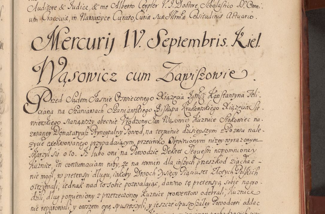 Zdjęcie nr 22 dla obiektu archiwalnego: Acta actorum episcopalium R. D. Constantini Feliciani in Szaniawy Szaniawski, episcopi Cracoviensis, ducis Severiae per annos 1720 - 1723 conscripta. Volumen I