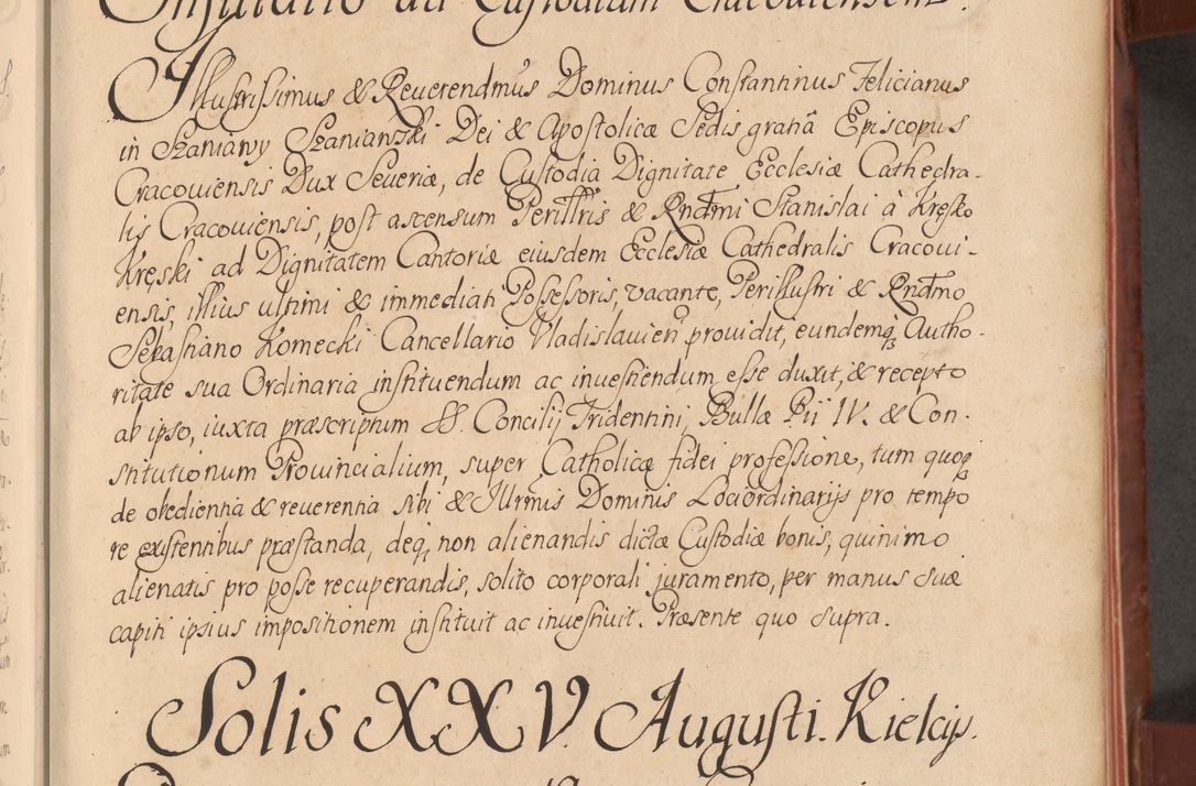 Zdjęcie nr 14 dla obiektu archiwalnego: Acta actorum episcopalium R. D. Constantini Feliciani in Szaniawy Szaniawski, episcopi Cracoviensis, ducis Severiae per annos 1720 - 1723 conscripta. Volumen I