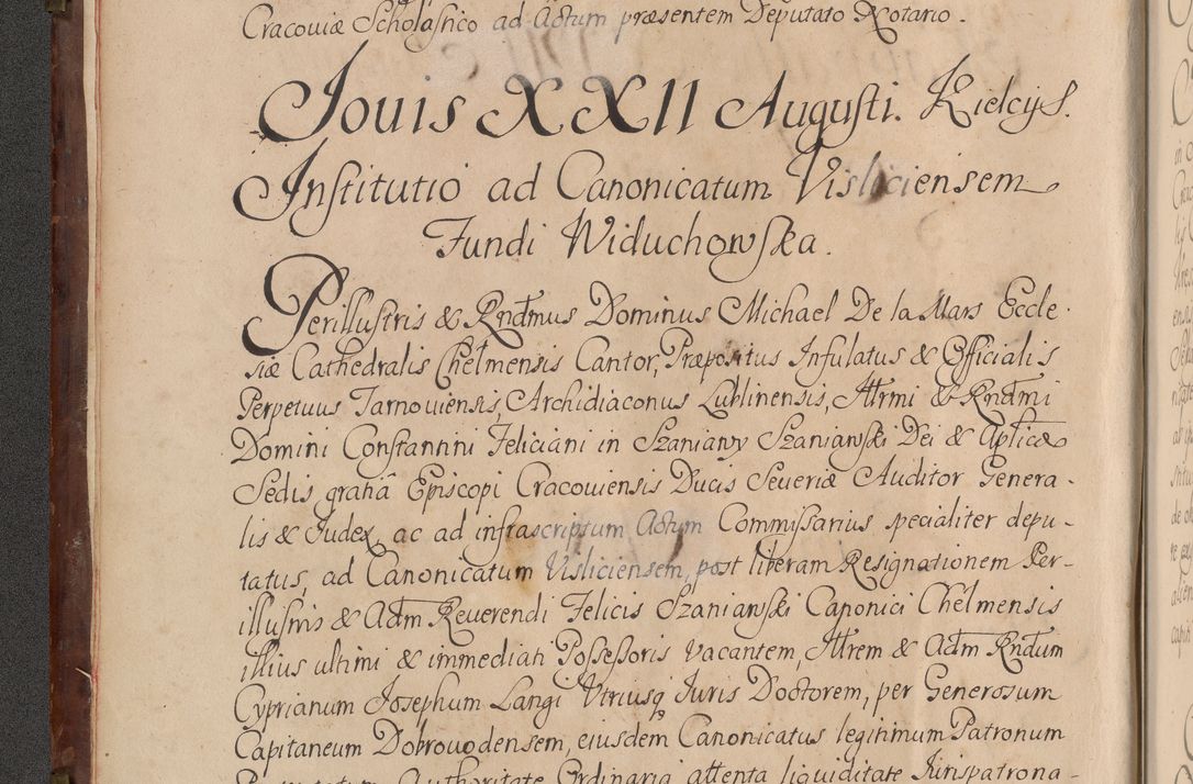 Zdjęcie nr 13 dla obiektu archiwalnego: Acta actorum episcopalium R. D. Constantini Feliciani in Szaniawy Szaniawski, episcopi Cracoviensis, ducis Severiae per annos 1720 - 1723 conscripta. Volumen I