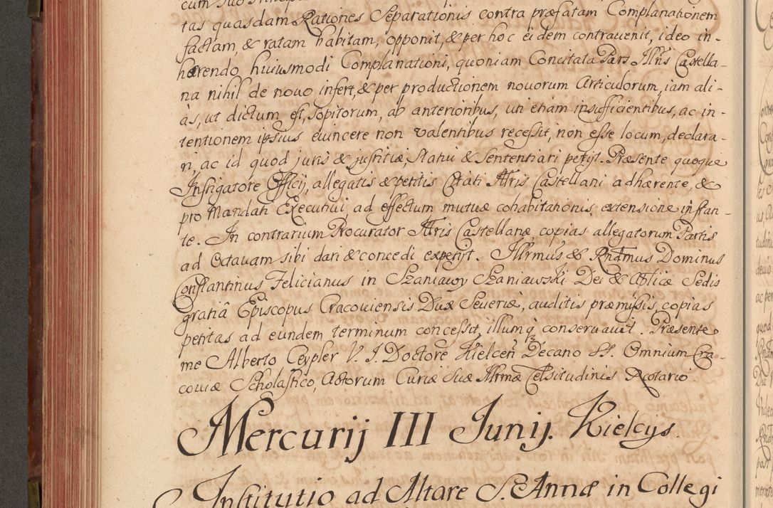 Zdjęcie nr 355 dla obiektu archiwalnego: Acta actorum episcopalium R. D. Constantini Feliciani in Szaniawy Szaniawski, episcopi Cracoviensis, ducis Severiae per annos 1720 - 1723 conscripta. Volumen I