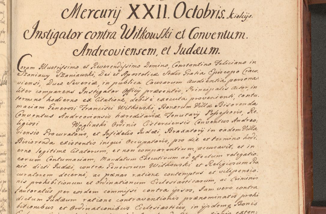 Zdjęcie nr 678 dla obiektu archiwalnego: Acta actorum episcopalium R. D. Constantini Feliciani in Szaniawy Szaniawski, episcopi Cracoviensis, ducis Severiae per annos 1720 - 1723 conscripta. Volumen I